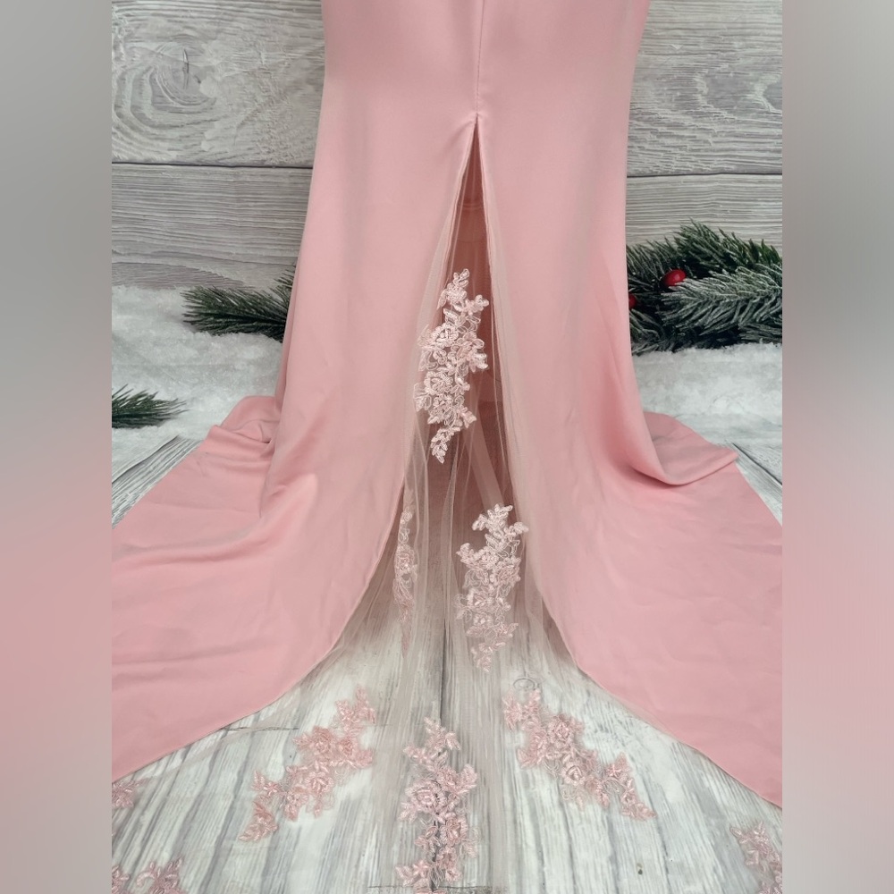 Long Bridesmaid Formal Mermaid Peach Graduation Spaghetti Strap Gown Dress,US2;6 - Picture 11 of 13